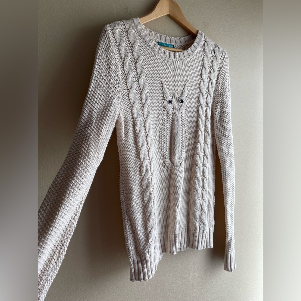 Pim Larkin Women Cream Sweater Shimmer Glitter Size Small - Picture 3 of 8